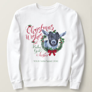 ZIEGE Christmas wünscht Baby Goat Kisses Pygmy 2 Sweatshirt