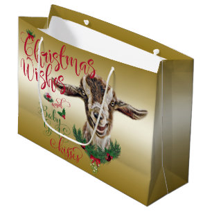 ZIEGE Christmas wünscht Baby Goat Kisses Togg Große Geschenktüte