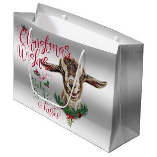 ZIEGE Christmas wünscht Baby Goat Kisses Togg Große Geschenktüte