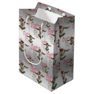 ZIEGE Christmas wünscht Baby Goat Kisses Togg Mittlere Geschenktüte