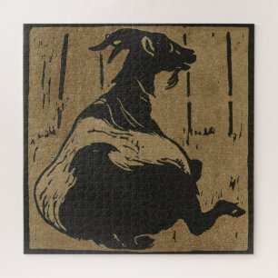 Ziege - Darstellung der quadratischen Tiere Jigsaw