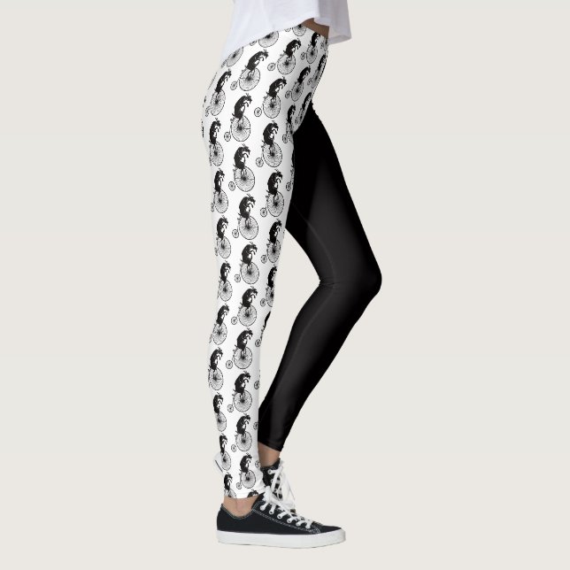 Ziege, die ein Fahrrad reitet Leggings (Rechts)