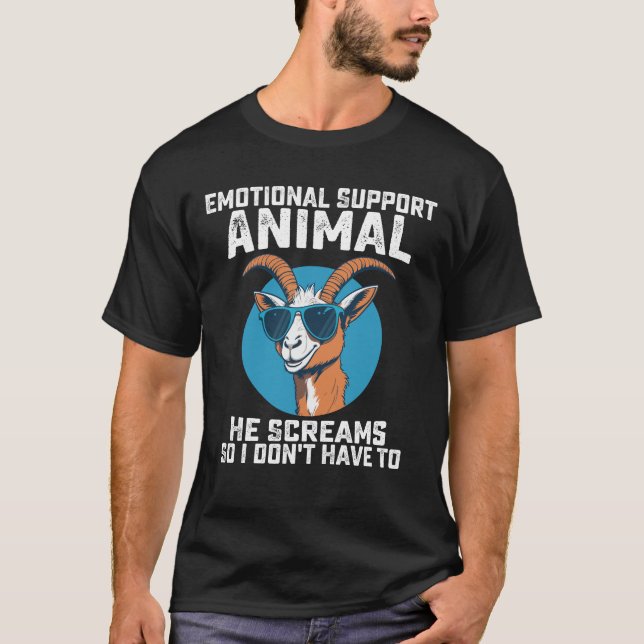 Ziege emotionale Unterstützung Tier Er schreit, al T-Shirt (Vorderseite)