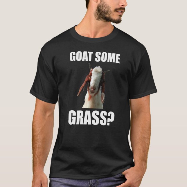 Ziege, etwas Gras T-Shirt (Vorderseite)