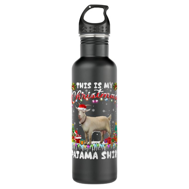 Ziege Funny Dies ist meine Weihnachtsjama-Ziege Re Edelstahlflasche (Vorderseite)