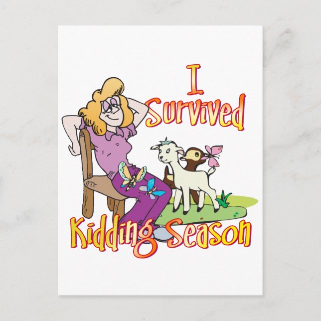 ZIEGE | Funny Kidding Season by GetYerGoat Postkarte (Vorderseite)