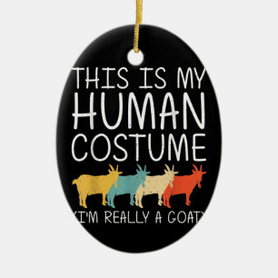 Ziege Halloween Menschkostüm Keramik Ornament