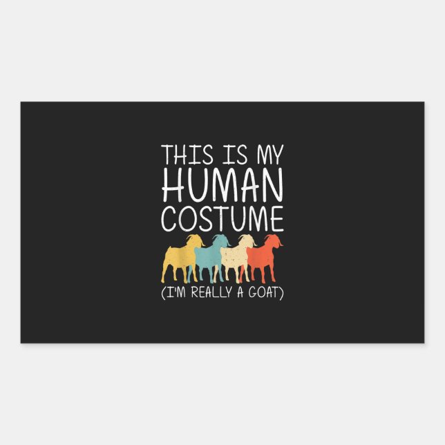 Ziege Halloween Menschkostüm Rechteckiger Aufkleber (Vorderseite)