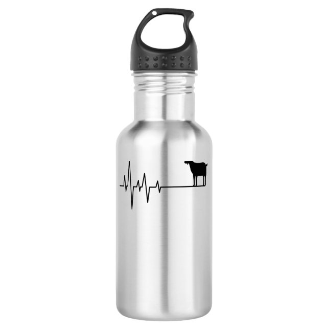 Ziege Heartbeat Edelstahlflasche (Vorderseite)