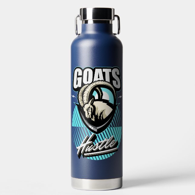 Ziege Hustle Trinkflasche (Vorderseite)