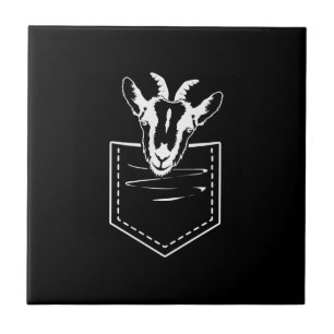 Ziege in einem Pocket Logo Funny Goat Lover Fliese