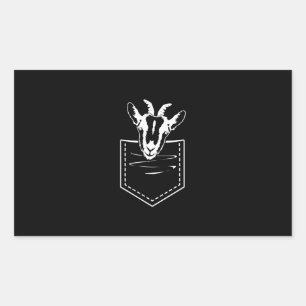 Ziege in einem Pocket Logo Funny Goat Lover Rechteckiger Aufkleber