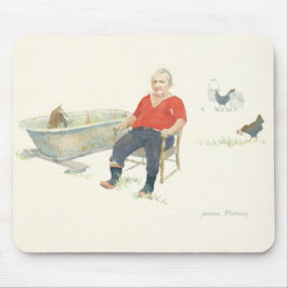 Ziege in einer Badewannen-Mausunterlage Mousepad
