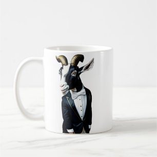 Ziege in einer Smoking-Tasse Kaffeetasse