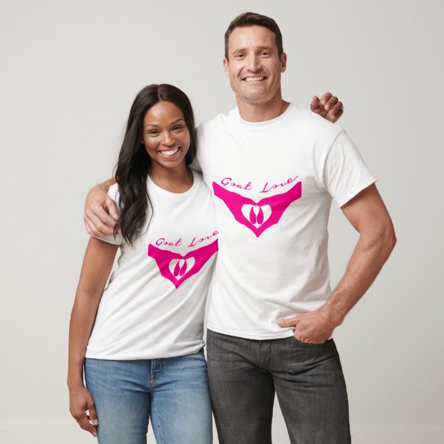 Ziege Liebe Herz Hände Holding Hoof Pink T-Shirt (Unisex)