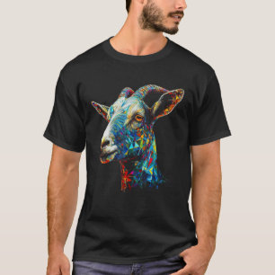 Ziege Lover Artwork Tiermotiv Polygon farbig G T-Shirt