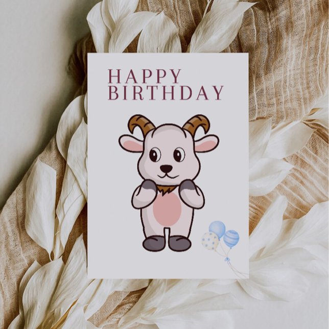 Ziege, lustige Geburtstagskarte Einladung (Goat, Funny Birthday Card)