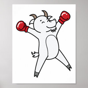 Ziege macht Boxing Poster
