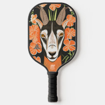 Ziege mit Blume Personalisiertes Pickleball-Paddel