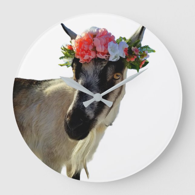 Ziege mit Blume, Tier mit Blume, Große Wanduhr (Vorderseite)