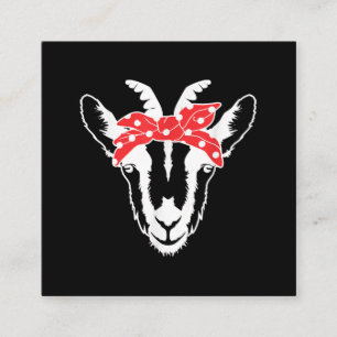 Ziege mit einer Bandana Funny Goat Lover Frauen Quadratische Visitenkarte