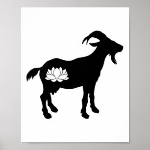 Ziege mit Namaste-Lotos-Symbol Ziegen-Yoga _1 Poster