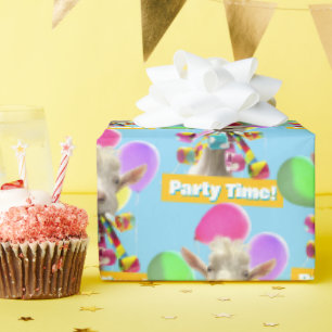 Ziege mit Partyböllern Geschenkpapier