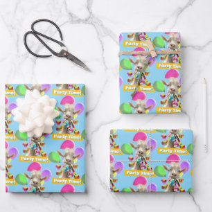 Ziege mit Partyböllern Geschenkpapier Set