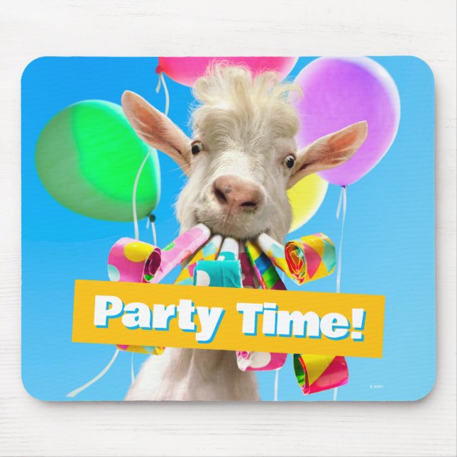Ziege mit Partyböllern Mousepad (Vorne)