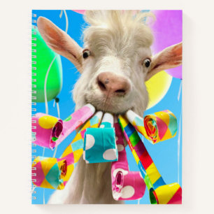 Ziege mit Partyböllern Notizbuch