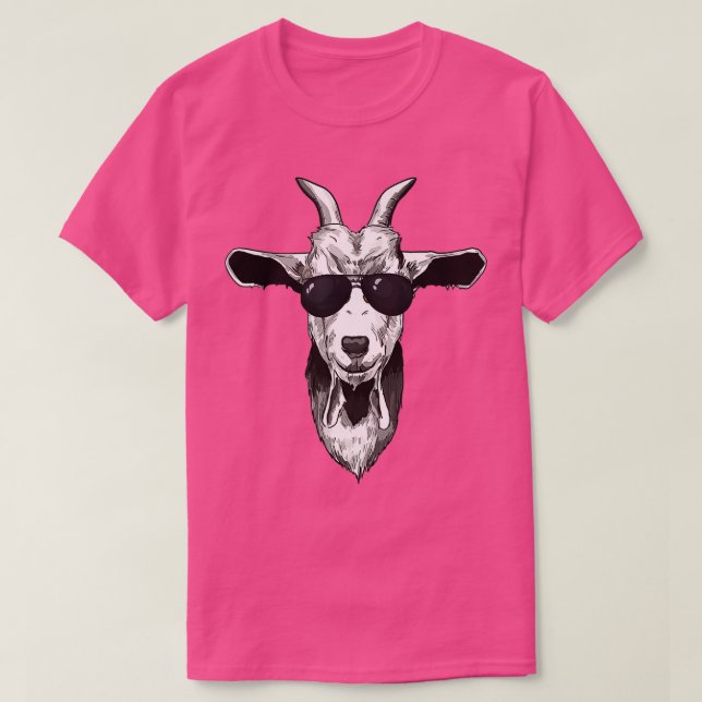 Ziege mit Sonnenbrille T-Shirt (Design vorne)