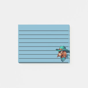 Ziege mit stilvoller Cowboyhut und Bandana Post-it Klebezettel