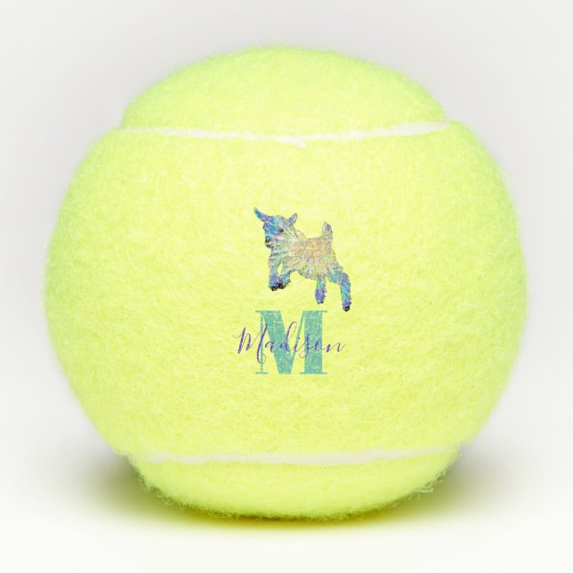 Ziege niedliches Nutztier Personalisiert Tennisbälle (Vorderseite)