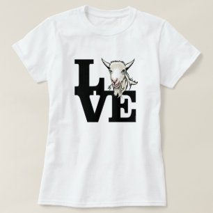 ZIEGE   Retro L O V E No Horns T-Shirt