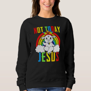 Ziege Satanic heute nicht Jesus Rainbow Satanismus Sweatshirt