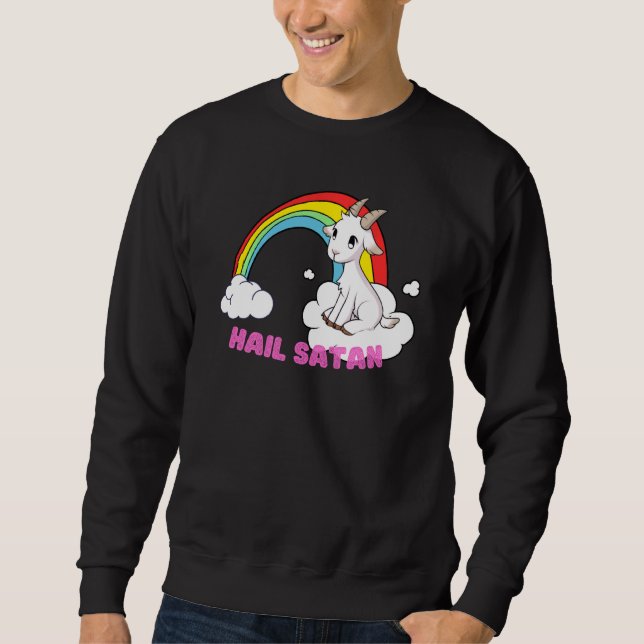 Ziege Satanic Occult Ziege Retro Sweatshirt (Vorderseite)