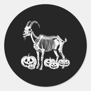 Ziege Skeleton Geburtstag Halloween Mens Womens Ki Runder Aufkleber