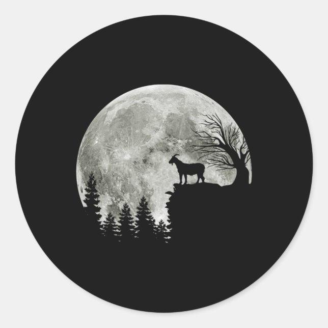 Ziege Spaziergang auf dem Moon Lover der Bergziege Runder Aufkleber (Vorderseite)