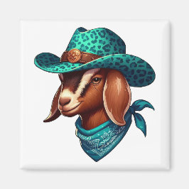Ziege tragen einen stilistischen Cowboy-Hut und Ba Magnet