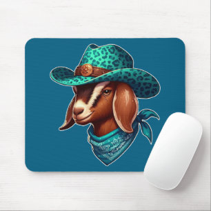 Ziege tragen einen stilistischen Cowboy-Hut und Ba Mousepad