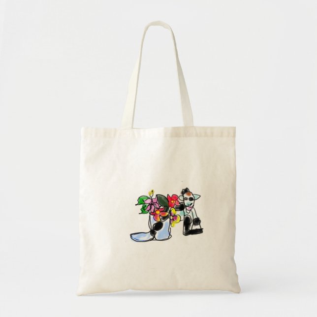 Ziege und Blumen  Tragetasche (Vorne)