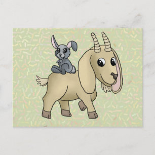 Ziege und Hase Postkarte