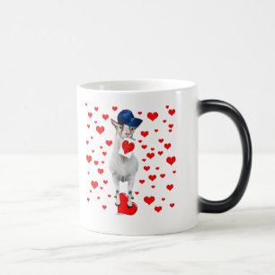 Ziege Valentine Hearts Verwandlungstasse
