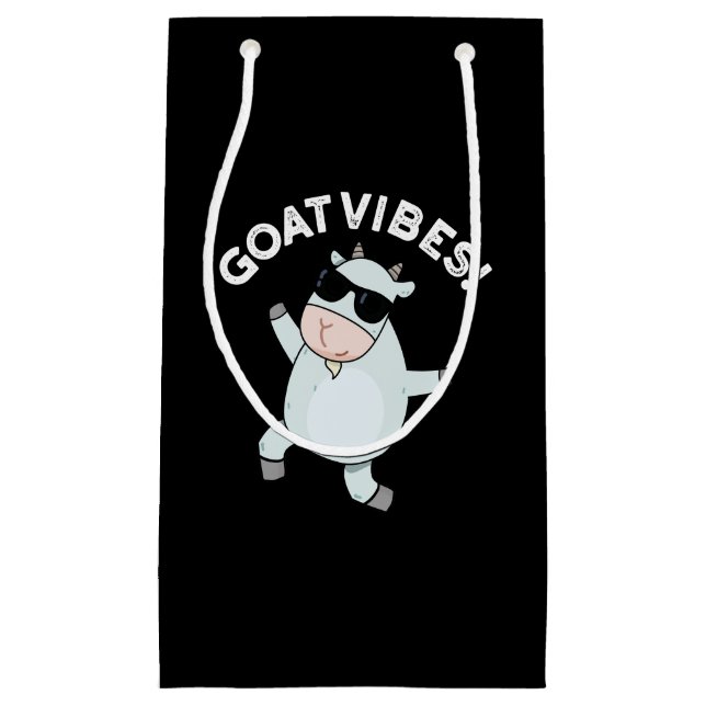 Ziege Vibes Funny Good Vibes Animal Pub Dark BG Kleine Geschenktüte (Vorderseite)