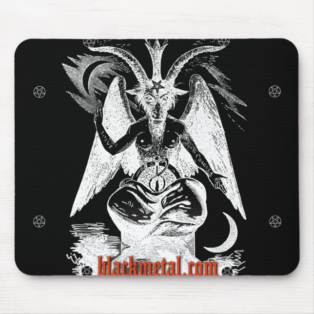 Ziege von Mendes schwarzes Mousepad (Vorne)