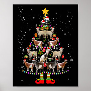 Ziege Weihnachten Pajama Xmas Ziegen Tree Lights S Poster