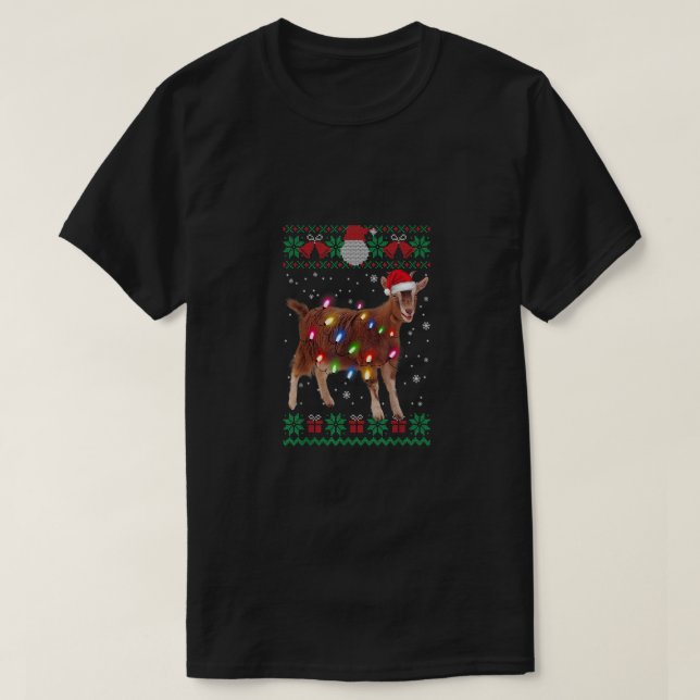 Ziege Weihnachten Sweater Ziege Weihnachtsbaum Lic T-Shirt (Design vorne)