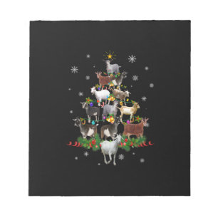 Ziege Weihnachtsbaum Schneegleite Xmas Notizblock