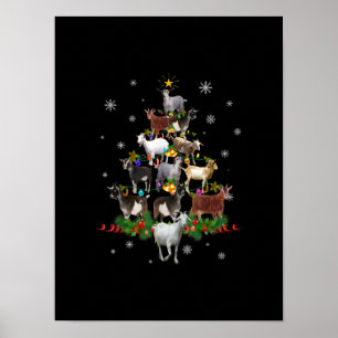 Ziege Weihnachtsbaum Snow Goat Xmas Poster