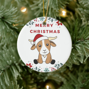 Ziege Weihnachtsziegen Wintertiere Keramik Orname Ornament